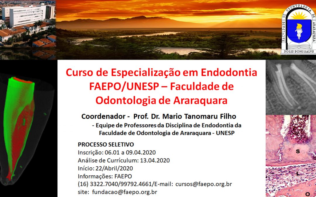 Curso de Especialização em Endodontia.Saiba Mais.